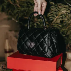 Sac à main femme d'épaule 049g 01 noir caviar
