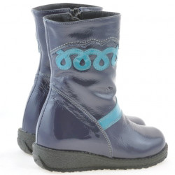 Bottes petits enfants 23c vernis indigo+bleu