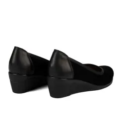 Chaussures décontractées femme 6094 cuir noir combiné
