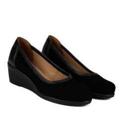 Chaussures décontractées femme 6094 cuir noir combiné