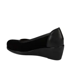 Chaussures décontractées femme 6094 cuir noir combiné
