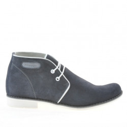 Bottes adolescents 464 indigo velours+blanc