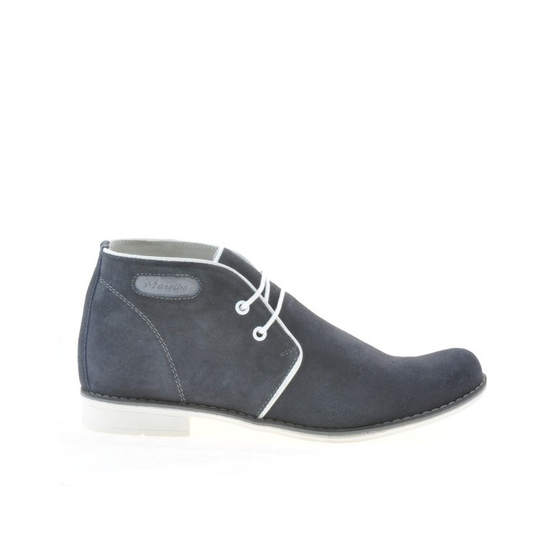Bottes adolescents 464 indigo velours+blanc