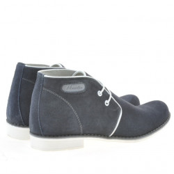 Bottes adolescents 464 indigo velours+blanc