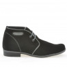 Bottes adolescents 464 noir velours+gris