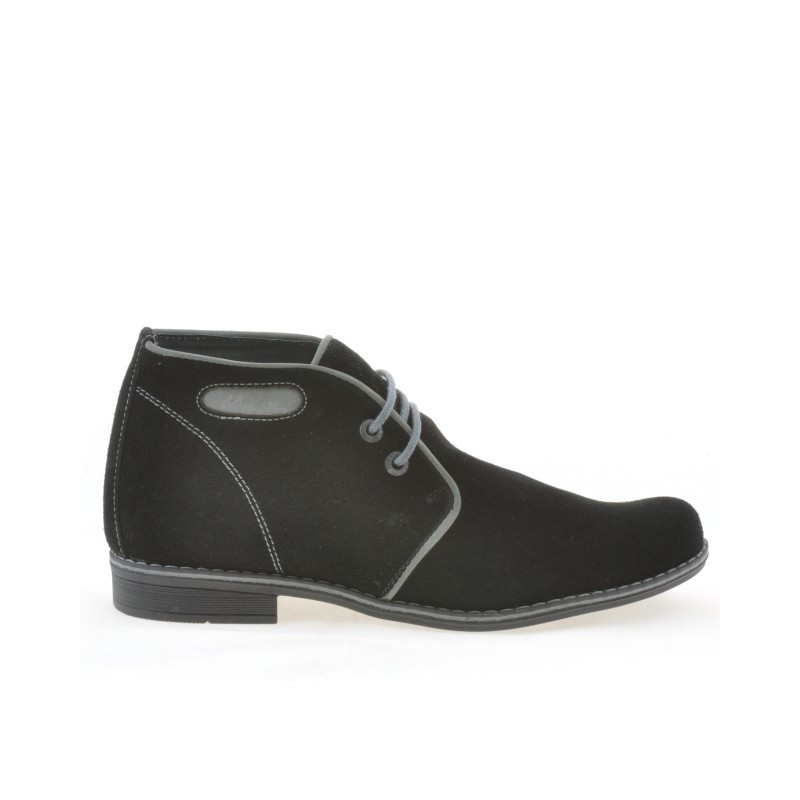 Bottes adolescents 464 noir velours+gris