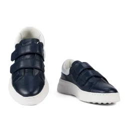 Baskets femme 6008-1sc indigo+blanc