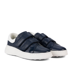 Baskets femme 6008-1sc indigo+blanc