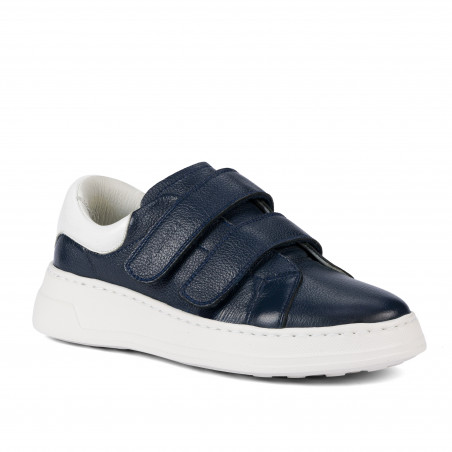 Baskets femme 6008-1sc indigo+blanc