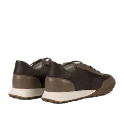 Baskets femme 6097 sable velours combiné