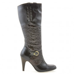 Bottes femme 1109 crêpe laqué café