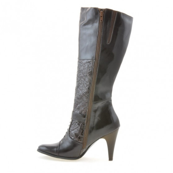 Bottes femme 1109 crêpe laqué café