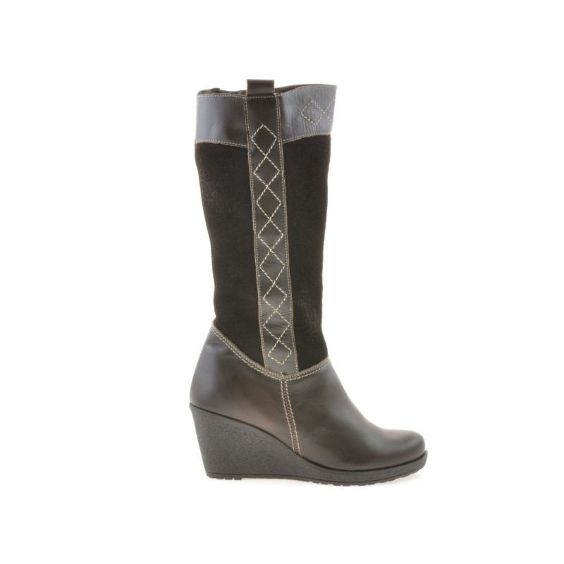 Bottes femme 3221 café combiné