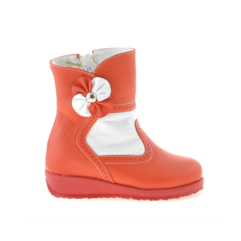 Bottes enfants petits 20c rouge+blanc