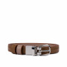 Ceinture femme 45-1mc bicolore veau marron+nude