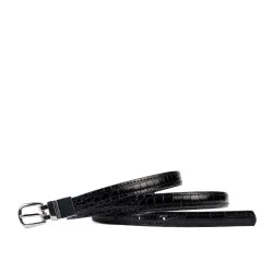 Ceinture femme 45-1mc bicolore noir+crocodile noir