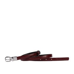 Ceinture femme 45-1mc bicolore noir+croco bordeaux