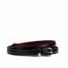 Ceinture femme 45-1mc bicolore noir+croco bordeaux