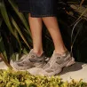 Baskets femme 6102 sable velours combiné lifestyle