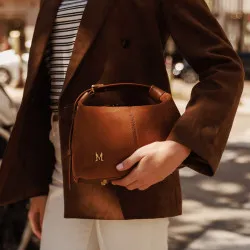 Sac à main pour femme 037-1g daim marron lifestyle