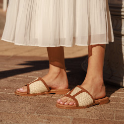 Sandales femme 5128 beige combiné lifestyle