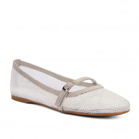 Ballerines femme 1369 blanc combiné