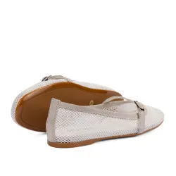 Ballerines femme 1369 blanc combiné