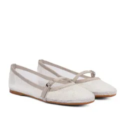 Ballerines femme 1369 blanc combiné