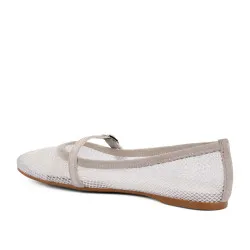 Ballerines femme 1369 blanc combiné
