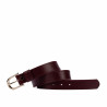 Ceinture femme 46cm safiano bordeaux