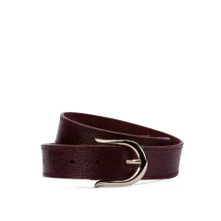 Ceinture femme 46cm safiano bordeaux