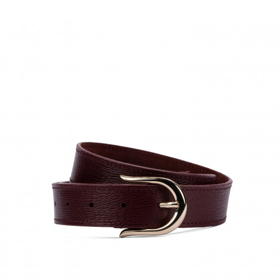 Ceinture femme 46cm safiano bordeaux