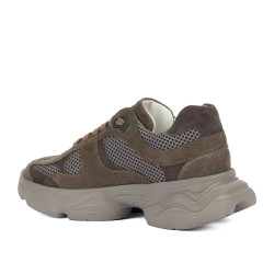 Chaussures de sport femme 6102 sable velours combiné 01