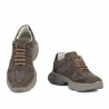 Chaussures de sport femme 6102 sable velours combiné 01