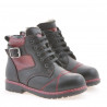 Bottes petits enfants 21c noir+grenat