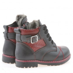 Bottes petits enfants 21c noir+grenat