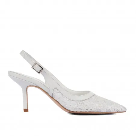 Sandales femme 1368 blanc combiné