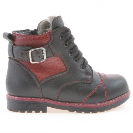 Bottes petits enfants 21c noir+grenat