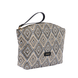 Sac à main femme 213g raphia noir
