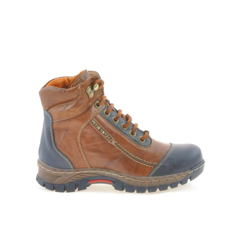 Bottines enfants 3219 marron+indigo