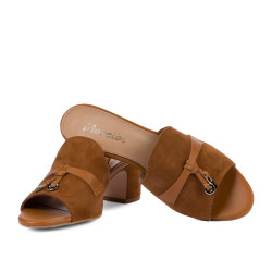 Sandales femme 1367 velours camel