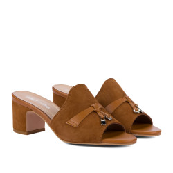Sandales femme 1367 velours camel