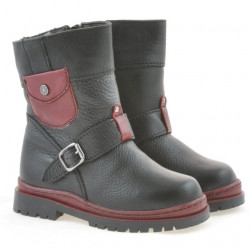 Bottes petits enfants 22c noir+bordeaux