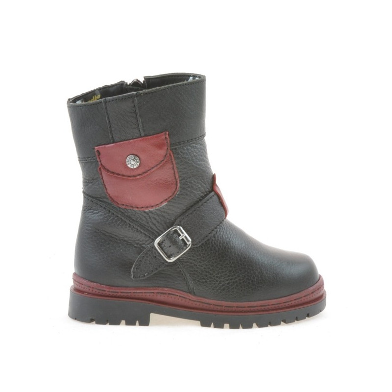 Bottes petits enfants 22c noir+bordeaux