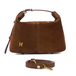 Sac à main femme 037-1g en suède marron