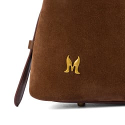 Sac à main femme 037-1g en suède marron