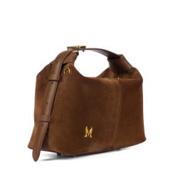 Sac à main femme 037-1g en suède marron