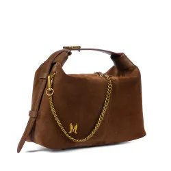 Sac à main pour femme 037g en daim brun