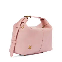 Sac à main femme 037-1g en cuir suédé rose bébé