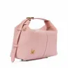 Sac à main femme 037-1g en cuir suédé rose bébé